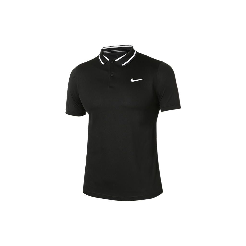Nike Повседневная спортивная рубашка-поло с коротким рукавом и логотипом, мужские топы, черные CW6848-010 S black
