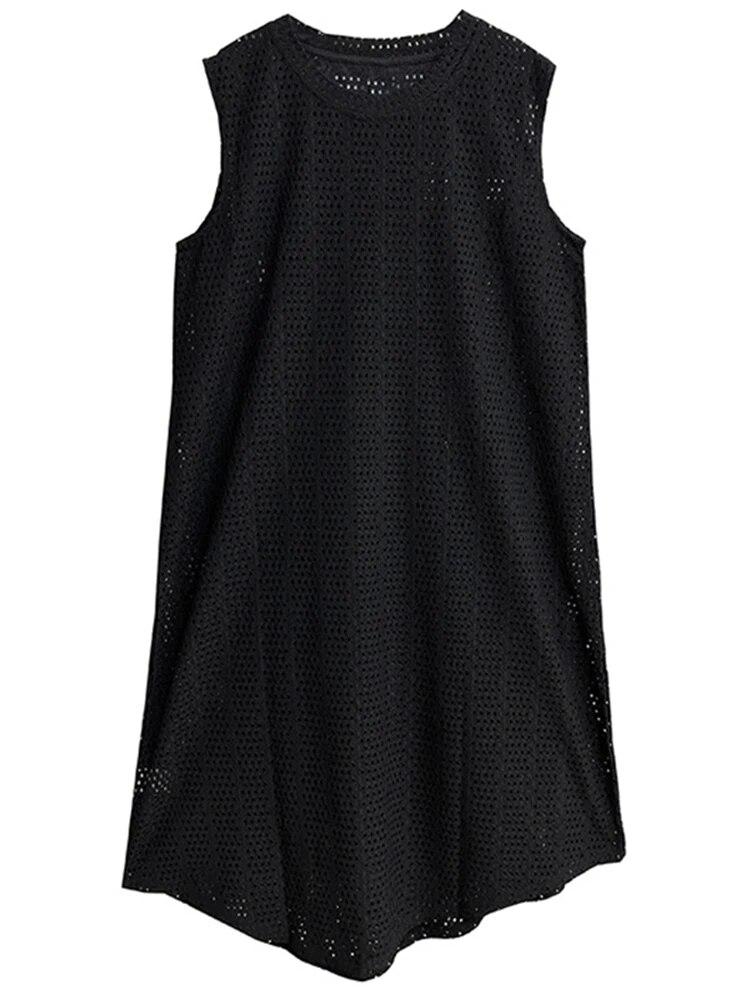 Однотонное платье без рукавов XITAO DMJ4117 One Size чёрный