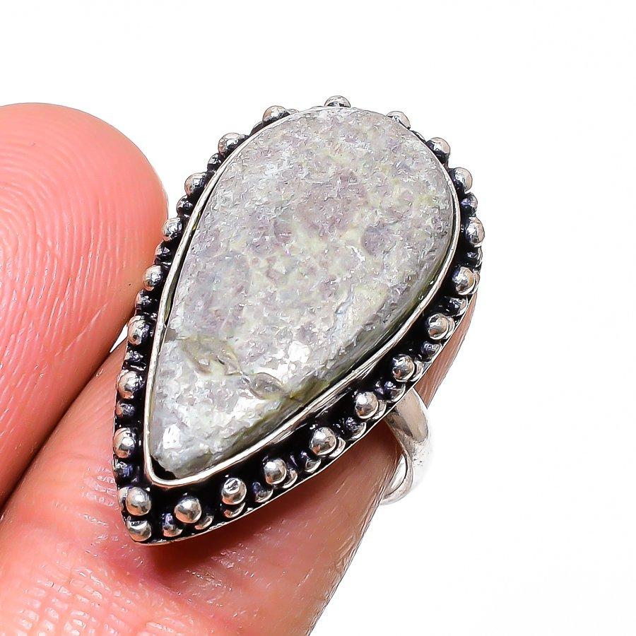 Пурпурит Ручной работы Серебро 925 пробы Ювелирное кольцо Размер 7 h5B22 gray Copperjewels