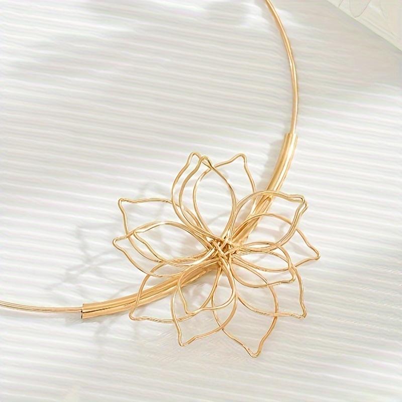 Ретро-ожерелье с преувеличенным полым цветком золотой Highlight Jewelry