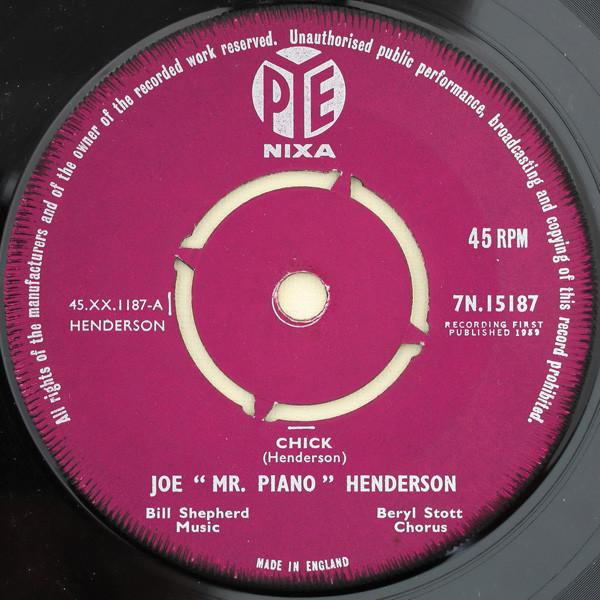 7inch Record JOE  MR PIANO  HENDERSON - Chick / Dream Of Olwen 7N15187 Pye Nixa 1959 UK Jazz Used pink RecordCityJP