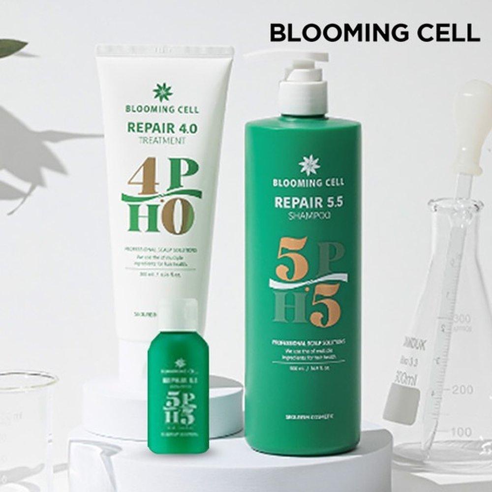 BLOOMING CELL Mildly acidic vitamin scalp exfoliation scalp odor postpartum women scalp care gift set 500ml+200ml blue