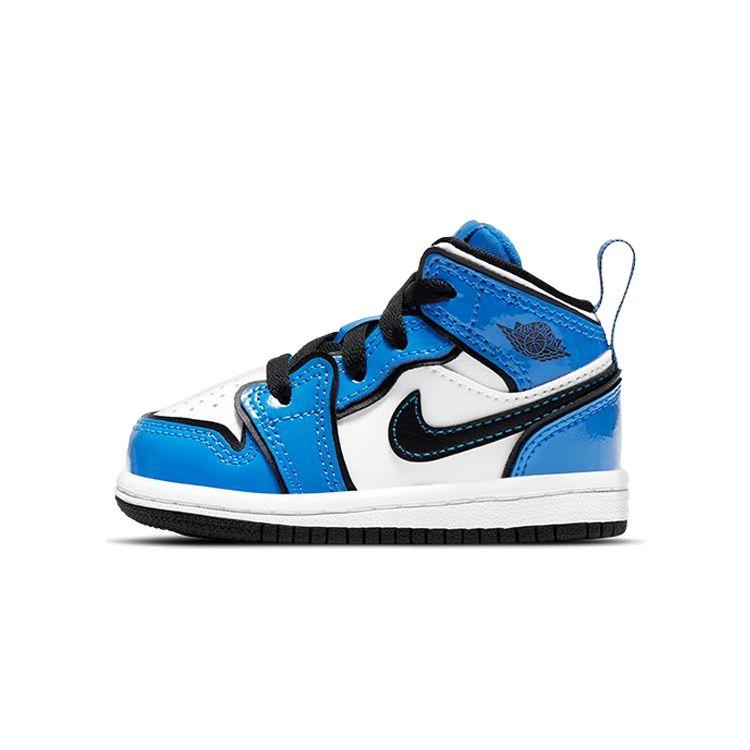 Детские кроссовки Air Jordan 1 Mid SE TD Signal Blue White Black BQ6933-402 25 blue