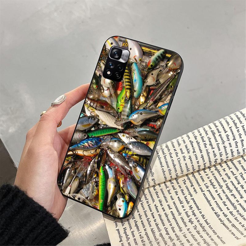 Чехол для телефона Bass Fish Fisherman для Xiaomi Redmi note 13 12 Pro 11S 11 10 Pro 10S 12S Redmi 10 9C 13C Redmi 13C black mart109