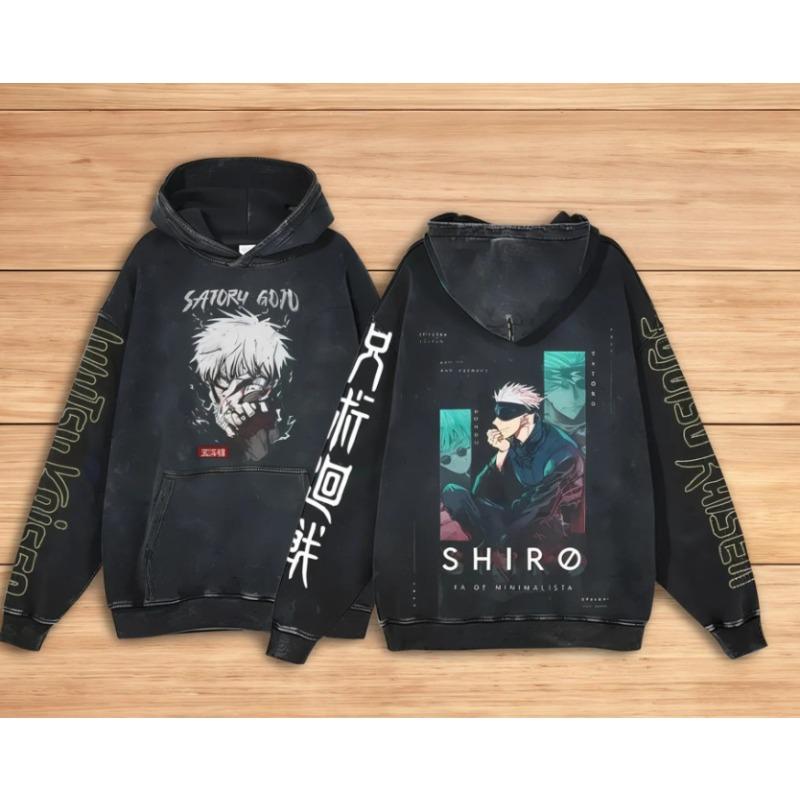 440G Heavy Washed Retro Cartoon Animation Street Retro Cotton свитер, Street Tide Hooded свитер S beige CHARM CLOTHINGS
