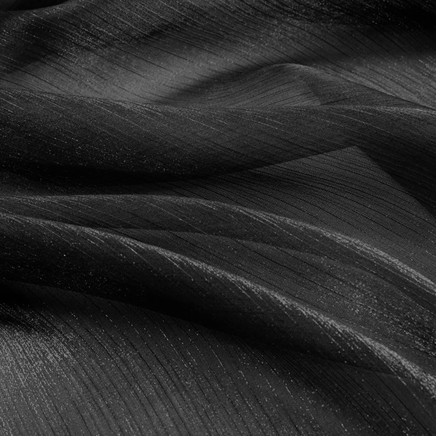 Ткань органза moonfarm Water Ripple, черная x Ширина, простая, ручная работа, прозрачная ткань 1 м ~ 5 м 1,5 м (1m) чёрный