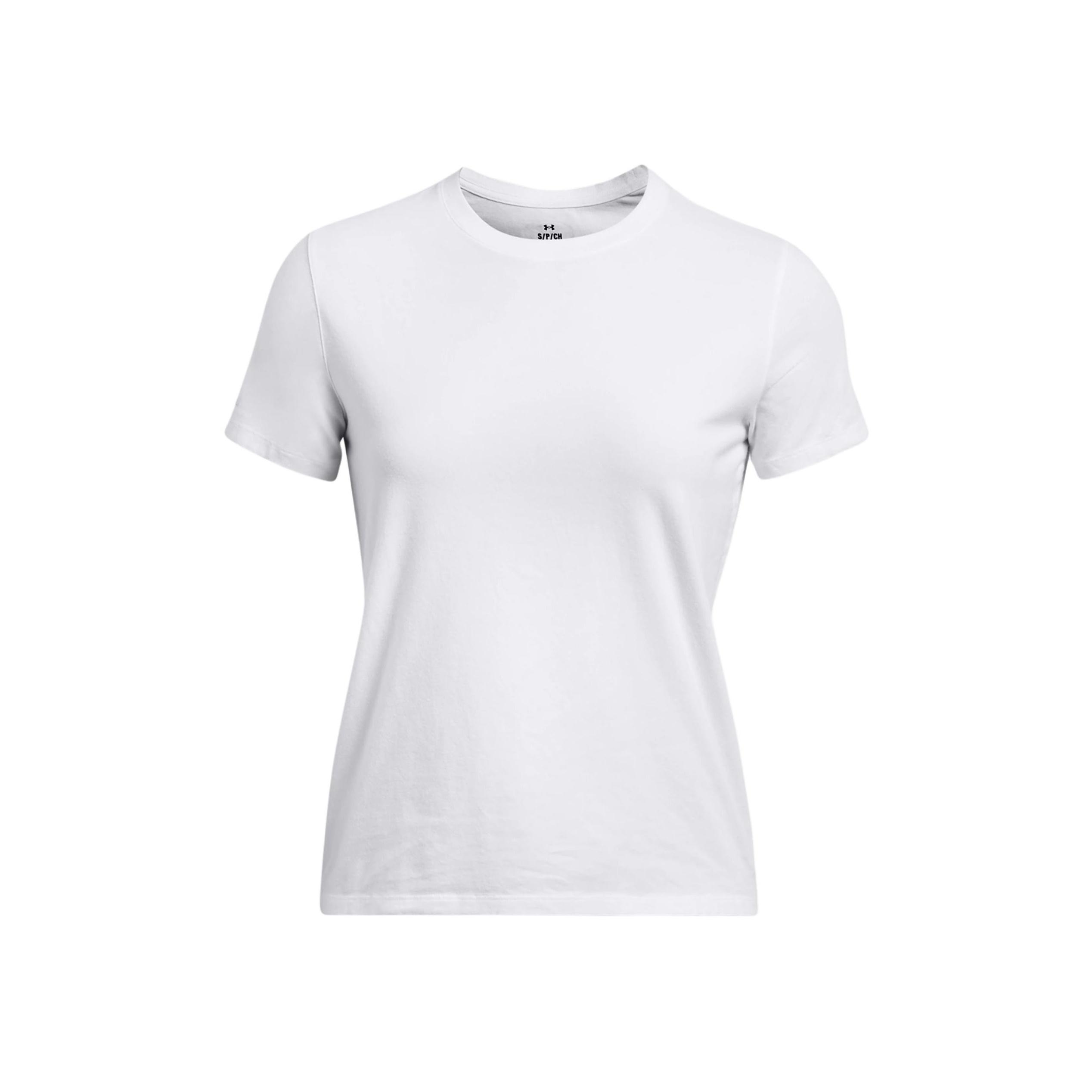 Женская дышащая футболка с коротким рукавом и круглым вырезом Under Armour Movement Logo Белый Металлик-Серебристый 6000217-100 XL white