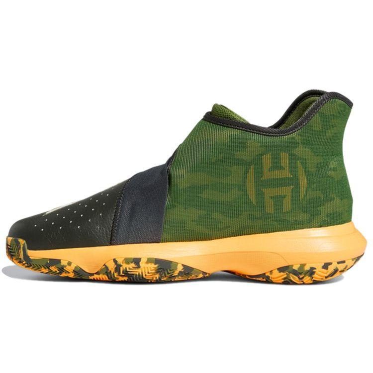 Adidas Harden B/E 3 GCA Круглый носок На шнуровке Синтетическая кожа Прочные Средняя высота Баскетбольные кроссовки Мужские Сникеры Зеленый Черный EF8775 44⅔ black