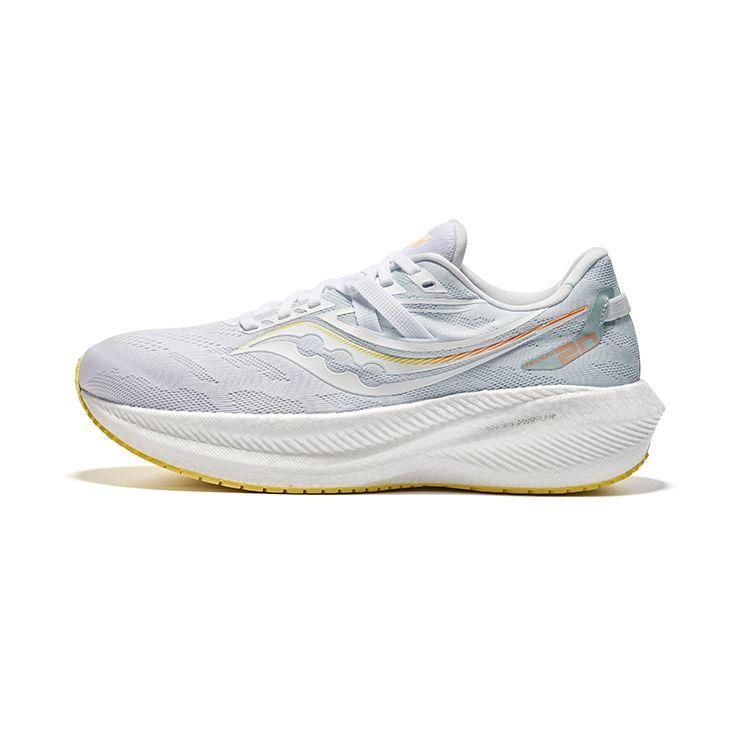 Saucony Triumph 20 Удобные Амортизирующие Скользкие Прочные Низкие Маратонские Беговые Кроссовки Унисекс Беговые Кроссовки Платиновый S20759-81 42 white