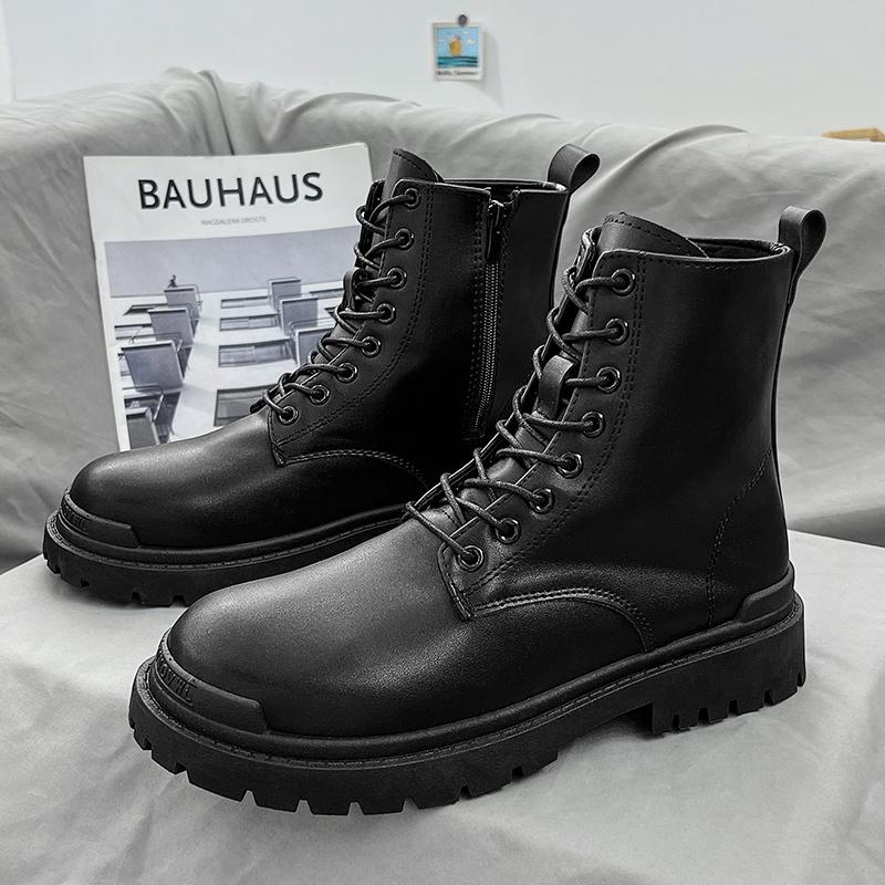 Мужская высококачественная британская обувь Chelsea Luxury Leather Fashion Workwear Motorcycle Trending Shoes Platform Spring Black Men Shoes 39 gray Perfect fit