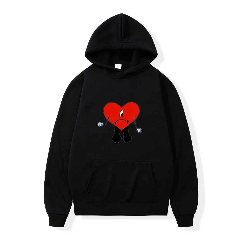 Мужские толстовки Ranboo Bad Bunny Merch, толстовка 90-х годов, зимний флисовый женский пуловер в стиле хип-хоп, уличная одежда, толстовка в стиле Харадзюку, мужская 2XL black JUNE FashionT