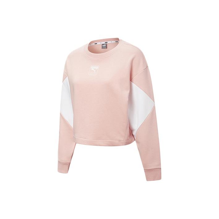 Puma Rebel Colorblock Свободный крой с круглым вырезом Женский свитшот Розовый 586520-15 L white