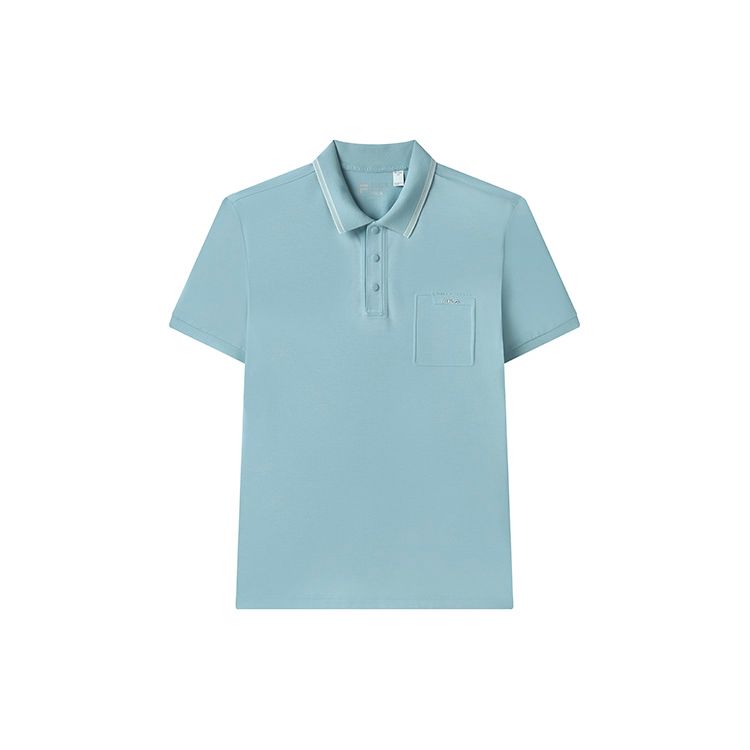 FILA 2023 Spring New Simple Business Casual Short Sleeve Polo Shirt Men Polo Shirts Bamboo-Blue F11M317107F-BU XXL gray