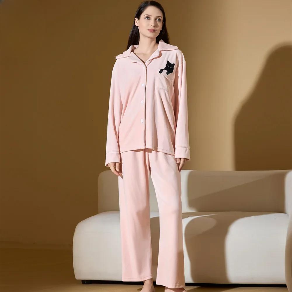 Новые женские брюки Island Velvet осень и зима с длинными рукавами, с принтом Love Plus Size, свободный мягкий домашний костюм M white JMG Clothing