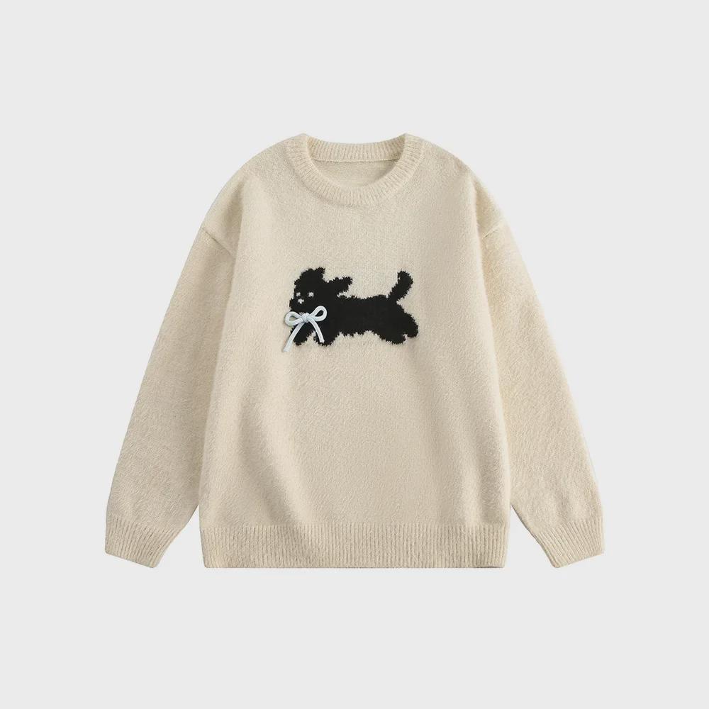 CATTEE Черный Кот Прыжки Узор Повседневный Свободный Многослойный Свитер для Осени и Зимы - Мужской Верх Medium абрикосовый StrideBox