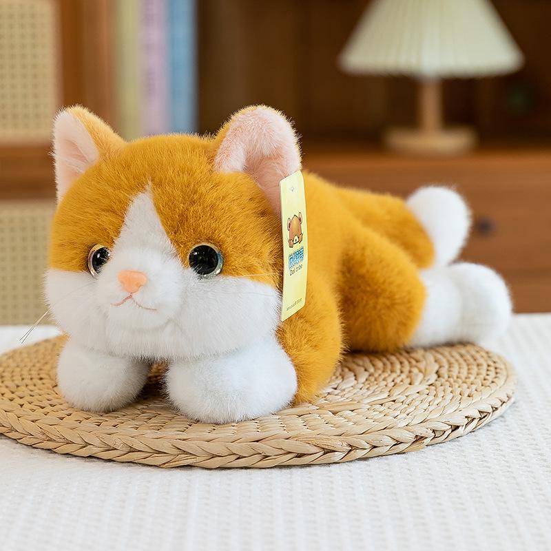 Новая милая кукла-кошка, имитация, плюшевая игрушка для вечеринки, кошка, для девочек, чтобы спать с ней, подушка для бросания, когтеточка, кукла 30cm0.25kg orange Bai Fen Bai dolls and toys