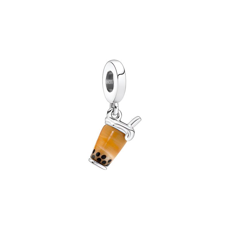 Pandora Pearl Milk Tea Charm 925 Silver Jewelry Accessories Women s Style 791685C01 серебряный