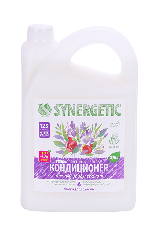 Бальзам-кондиционер д/белья SYNERGETIC Нежный ирис и гранат 3,75 л Аптеки Плюс
