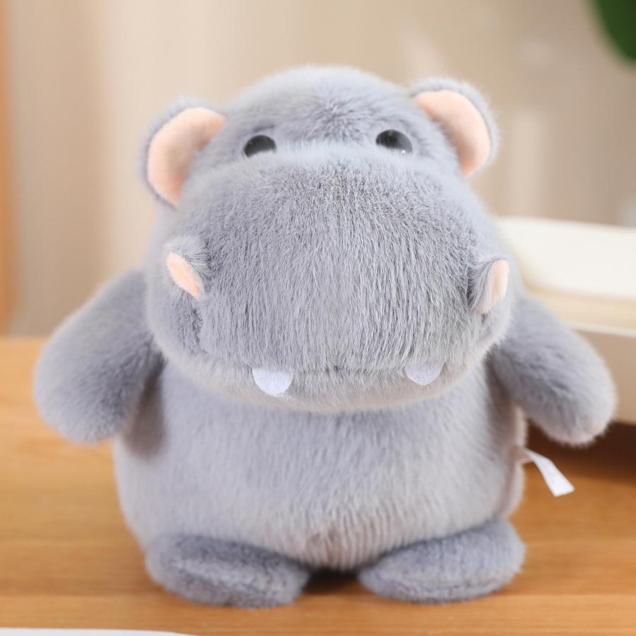 Cute Hippo Plush Toy Soft Stuffed Animal Doll Cartoon Home Decor Gift For Kids Baby Birthday Christmas 12cm white MARKET-1