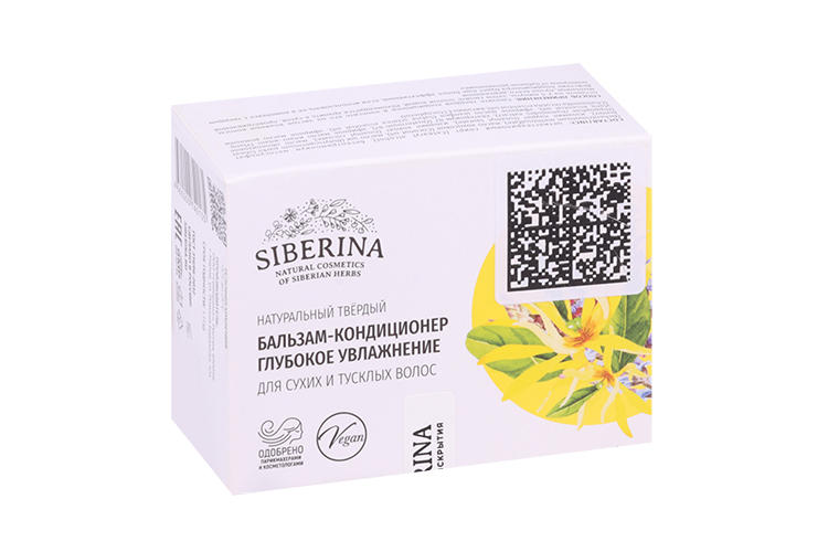 Бальзам-кондиционер Siberina глубокое увлажнение д/сухих/тусклых волос тверд, 65 г Сиберина ООО