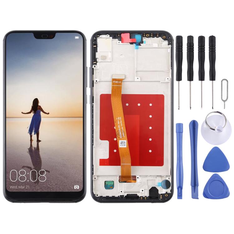 LCD Screen and Digitizer Full Assembly with Frame for Huawei P20 Lite / Nova 3e(Black) SUNSKY