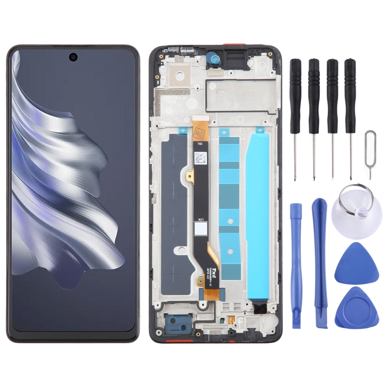 For Tecno Spark 20 Pro 4G KJ6 OEM LCD Screen Digitizer Full Assembly With Frame SUNSKY