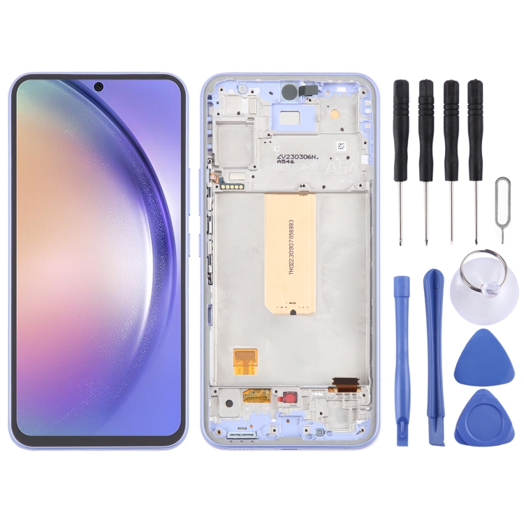 For Samsung Galaxy A54 5G SM-A546 6.43 inch OLED LCD Screen Digitizer Full Assembly with Frame (Purple) SUNSKY