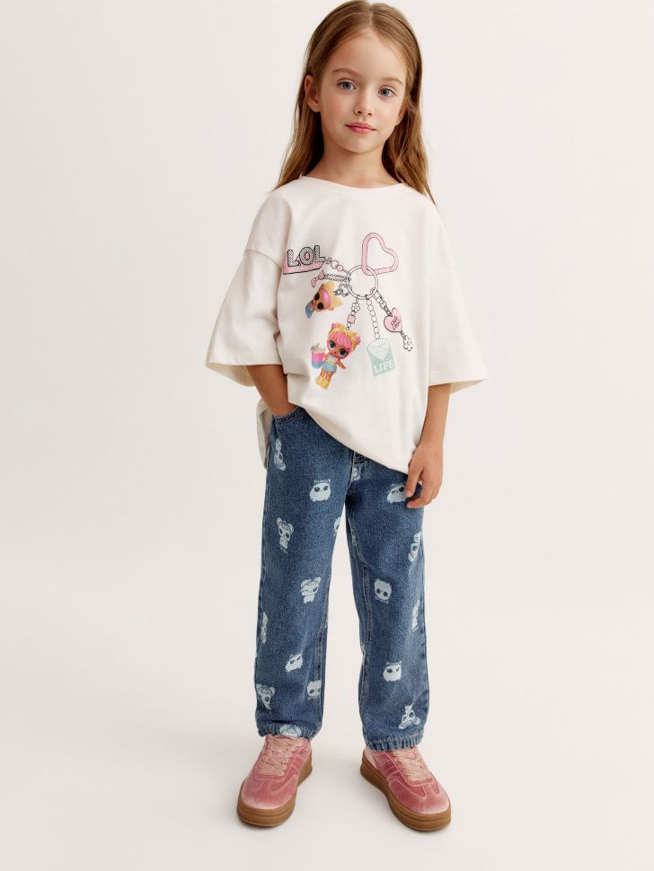 Утепленные джинсы на резинке для девочек из коллекции SELA × L.O.L SL6809041401
