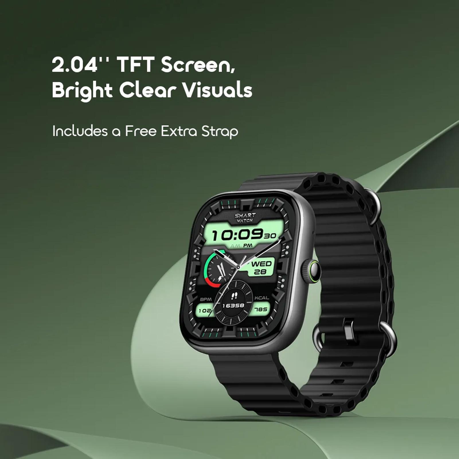Умные часы Oraimo Watch 6 с 2,04-дюймовым цветным сенсорным экраном, фитнес-трекер с беспроводным Bluetooth-вызовом black Koogeelife