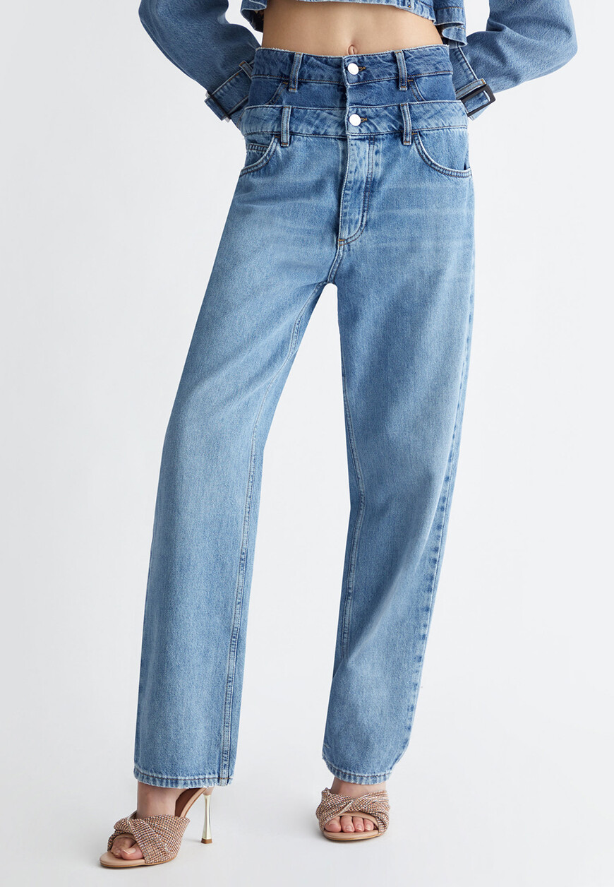 Джинсы Liu Jo UA4163D4666 PANT.STRAIGHT BI COLOR H.W