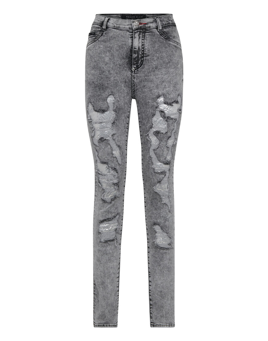 Джинсы С Высокой Посадкой Philipp Plein P20C-WDT1355-PDE004N_10sp