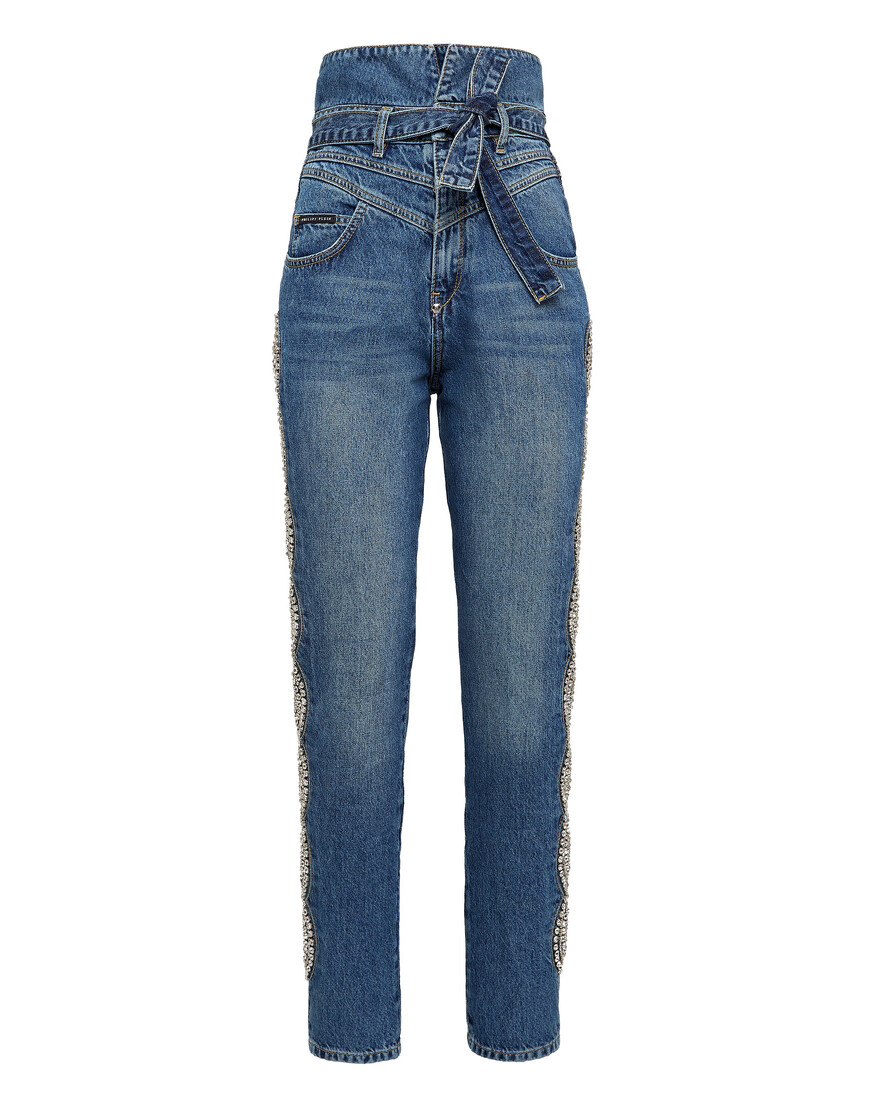 Джинсы С Высокой Посадкой Philipp Plein FAAC-WDT1697-PDE004N_14NQ