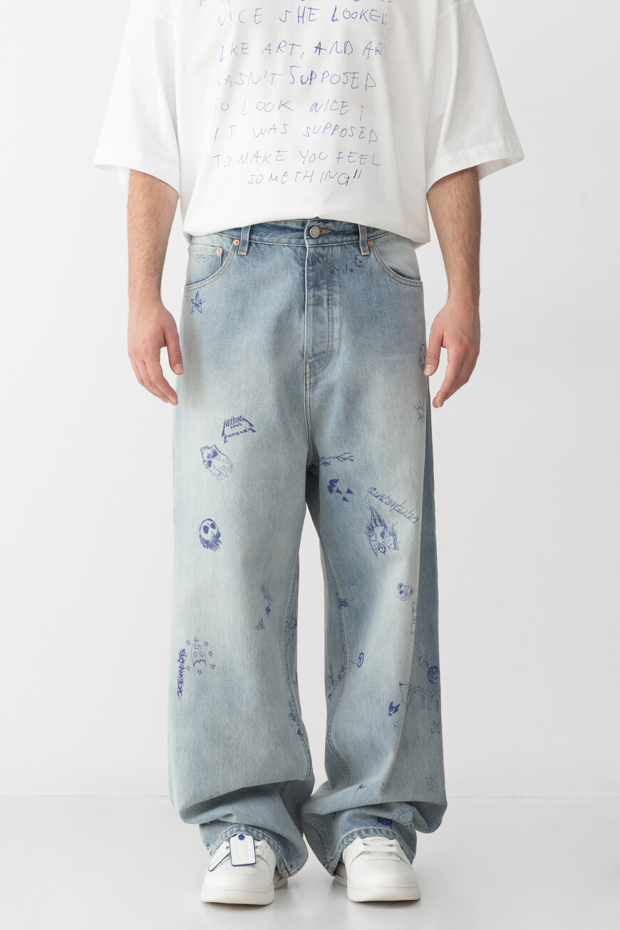 Джинсы Vetements Модель Из Эксклюзивной Коллекции UA66PA550L 2803 BLUE