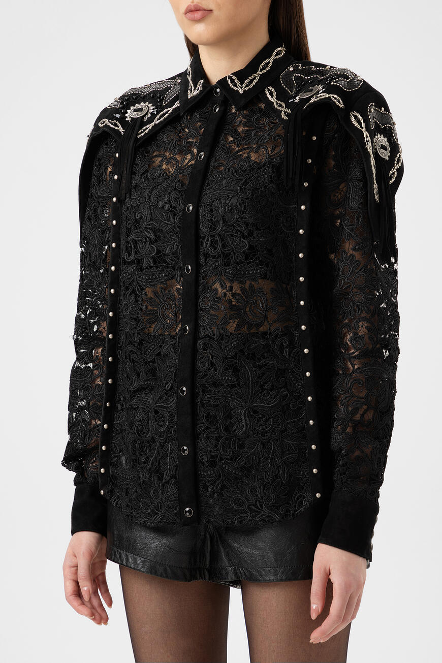 Рубашка Saint Laurent С Вышивкой 571706 Y457S 1000