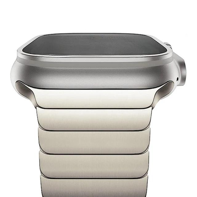 Ремешок из нержавеющей стали для Apple Watch Ultra 2 ремешок 49 мм 44 мм 45 мм 40 мм 41 мм 42 46 мм Металлический браслет iWatch series 9 7 6 3 8 se 10 S10-46 42 44 45 49mm gray QuirkCart