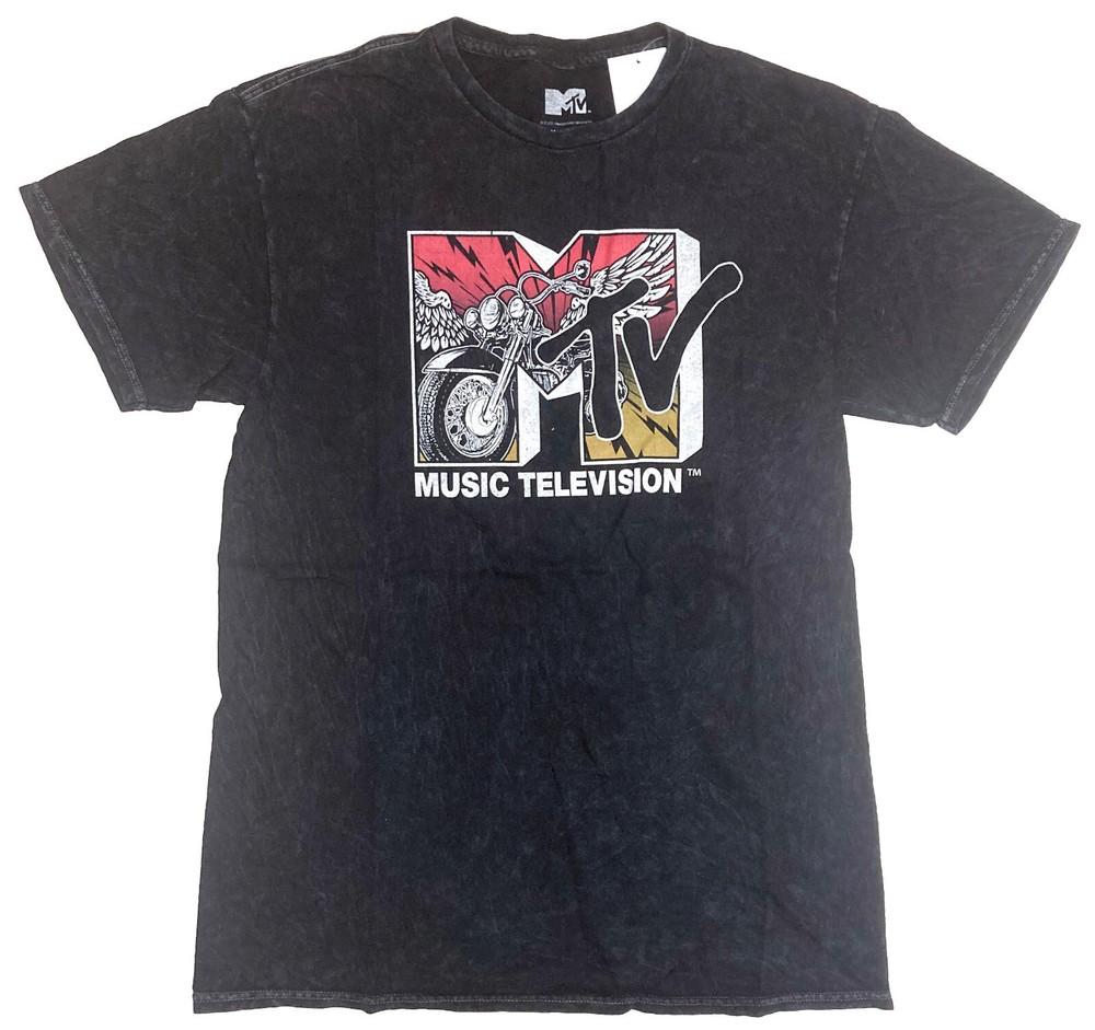 Мужская черная футболка с логотипом MTV Music Television Classic Motorcycle, новая M black Direct-Fashion