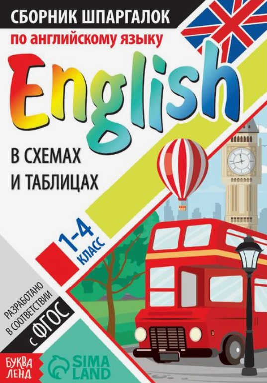 Сборник шпаргалок по английскому языку. 1-4 класс Читай-город