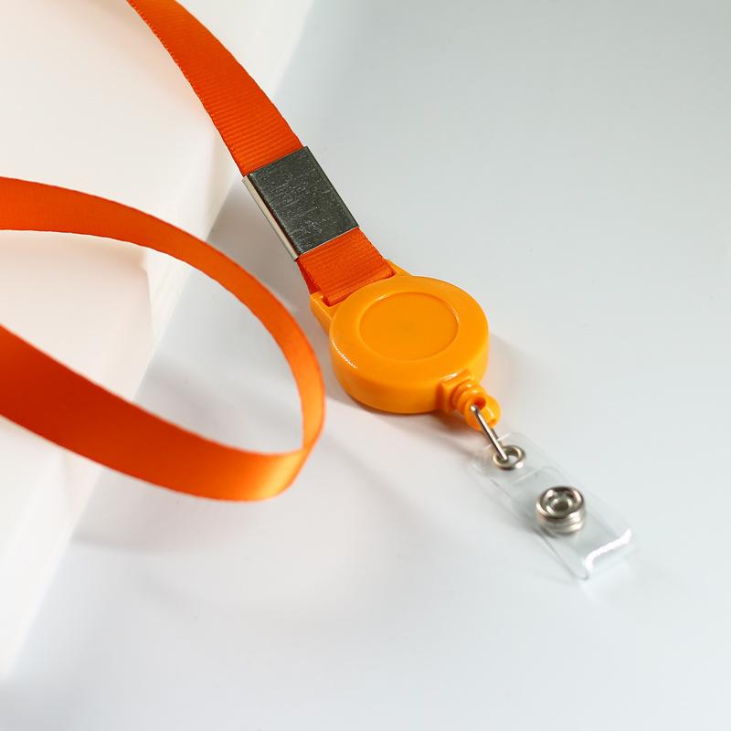 Retractable Work Permit Hanging Rope Stretchable Long Lanyard Office ID Card Holder Porta Credenciales Carte Infirmière orange Phone Case CSWO02