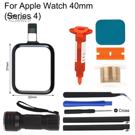 Замена сенсорного стекла LCD передней крышки экрана с шлейфом для Apple Series 2/3 4 5 SE Комплект для ремонта линзы For Apple Watch 40mm (Series 4) blue Glaring watch