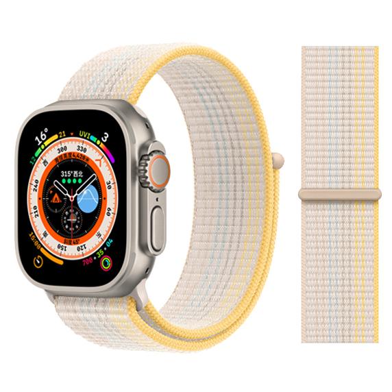 Нейлоновый спортивный ремешок Loop для браслета Apple Watch 44 мм 40 мм 45 мм 41 мм 38 мм 42 мм 49 мм браслет iWatch Series Ultra 8 7 6 5 3 se 38mm-40mm-41mm beige A-LING.