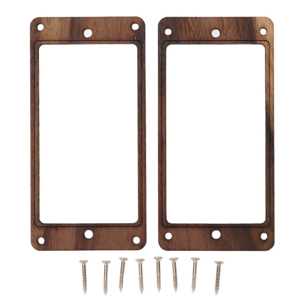 2PCS Wood Guitar Pickup Ring Wood Color Double Coil Mounting Ring  For Guitarists And Luthiers black FVmunme