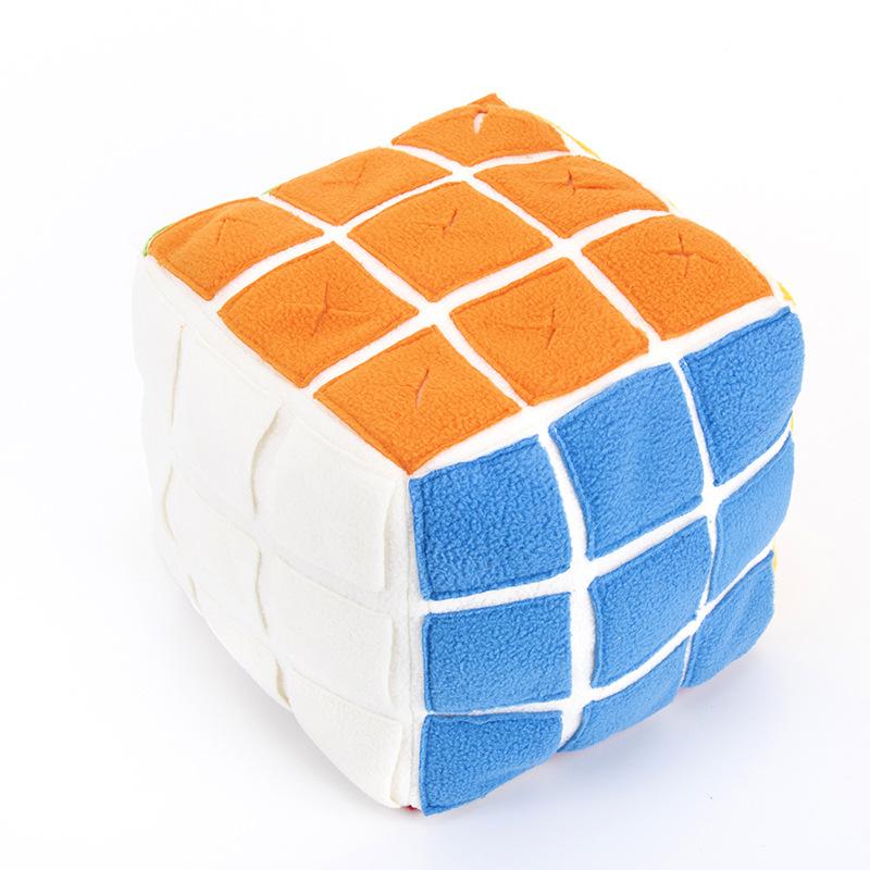 Eco-Friendly Luxury Interactive Dog Hidden Food Toys Pet Rubik s Cube Sniffing Chew Toy Made Polar Fleece PP Cotton Chicken (Orange,15*15cm) оранжевый QINGLONG GOODS