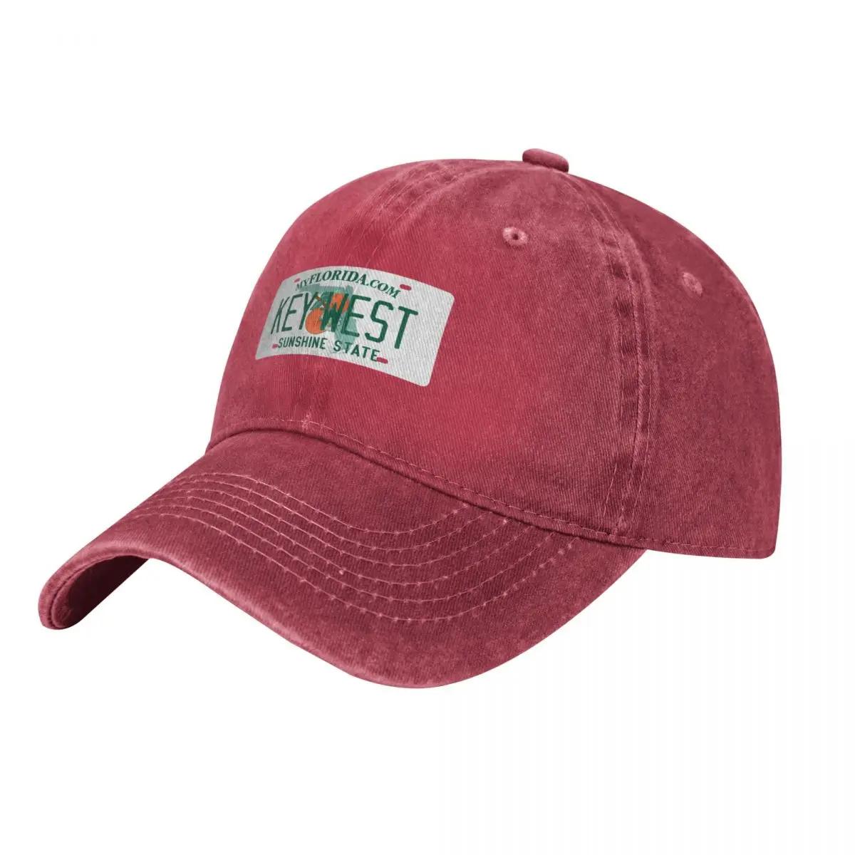 Key West Florida License Plate Design Baseball Cap western Hat tea Hat Hat Unisex Luxury Bobble Womens  Unisexs brown Deleon cap
