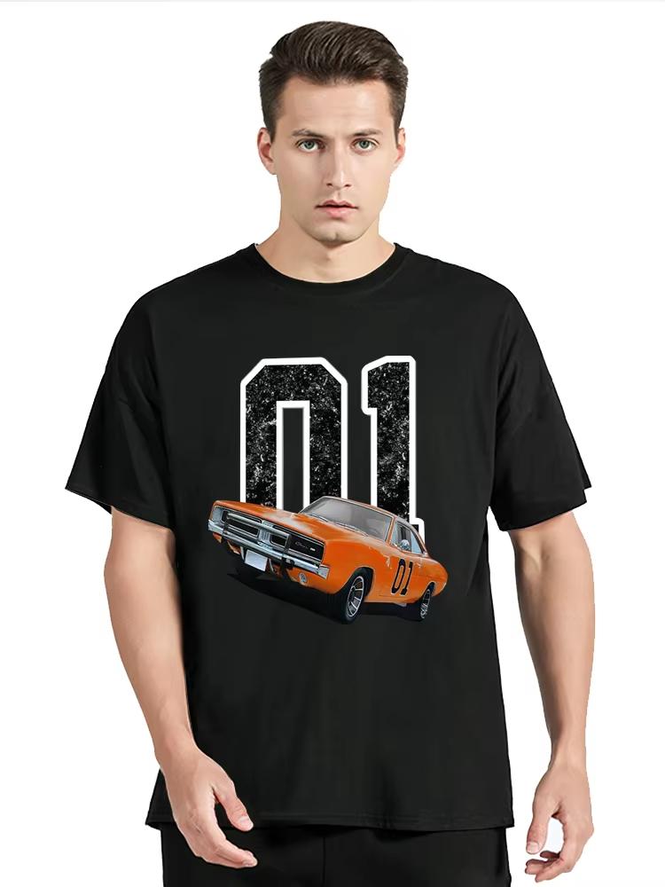 Футболка General Lee Charger Paul Kuras Man Футболки Car Moto Футболки Oversize Хлопковая футболка Повседневная уличная одежда Топы Фитнес Графическая футболка S black ZheXiong TEE