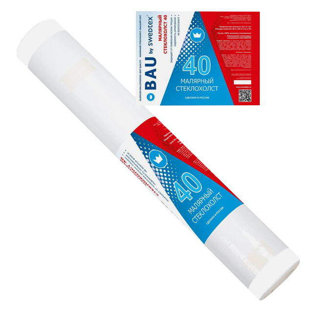 стеклохолст BAU by SWEDTEX паутинка 40г/м2 50х1м белый, арт.R140 Нет марки