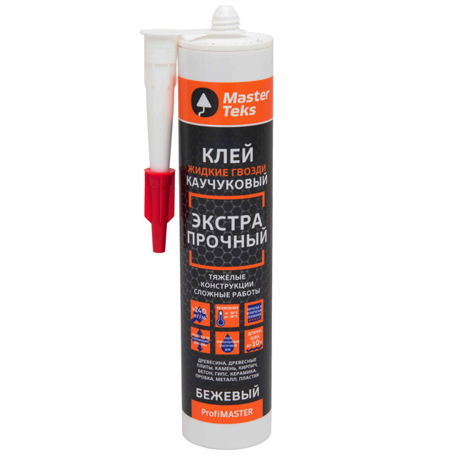 клей монтажный MASTERTEKS жидкие гвозди экстрапрочный 387гр бежевый, арт.9753175