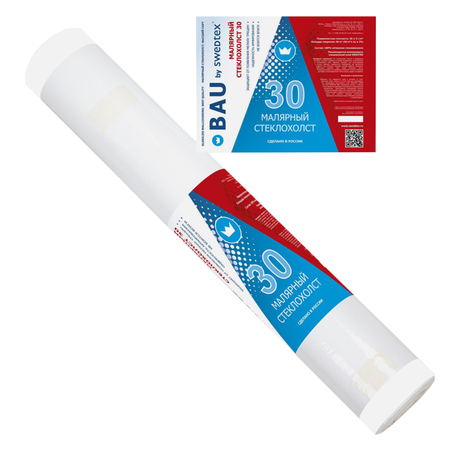 стеклохолст BAU by SWEDTEX паутинка 30г/м2 50х1м белый, арт.R130 Нет марки