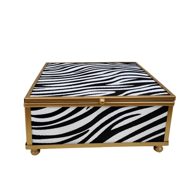 шкатулка TODELIA Зебра/Zebra 13,3х13,3х6см стекло