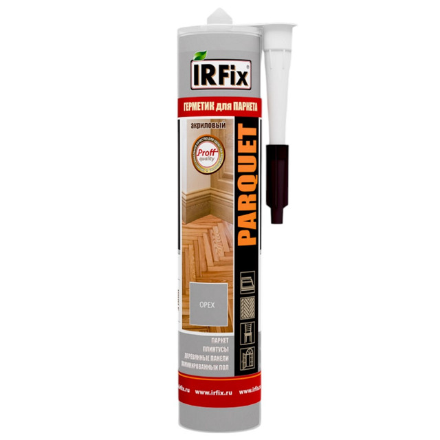 герметик акриловый IRFIX Parquet для паркета 310мл орех, арт. 20026