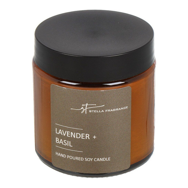 свеча в банке STELLA FRAGRANCE Lavender Basil 6х6,5см 30ч/г ароматизированная Нет марки
